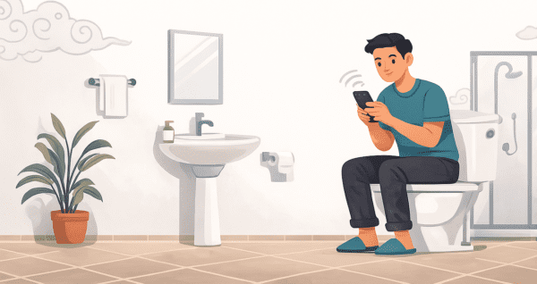 Untung Membawa HP saat di kamar mandi